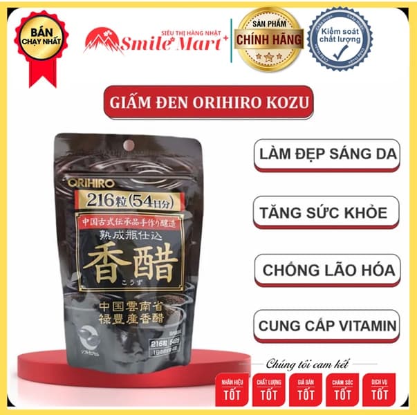 Viên uống Dấm đen orihiro 216 viên